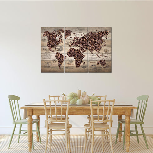 Wandbilder Wohnzimmer XXL Küche Kaffee Moderne Bilder Weltkarte